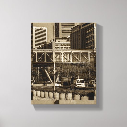 Cape Town Monochrome Cityscape Lifestyle Canvas Afdruk (Voorkant)