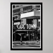 Cape Town Monochrome Cityscape Lifestyle Poster (Voorkant)