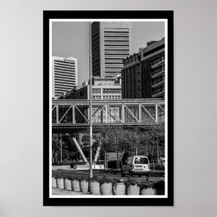 Cape Town Monochrome Cityscape Lifestyle Poster