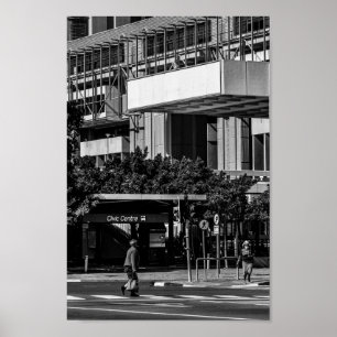 Cape Town Monochrome Cityscape Lifestyle Poster