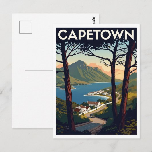 Cape Town – Scenic Coastal View Art Print Briefkaart (Voorkant / Achterkant)