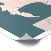 Cape Town South Africa Pink and Blue Cute Script Poster (Hoek)