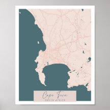 Cape Town South Africa Pink and Blue Cute Script