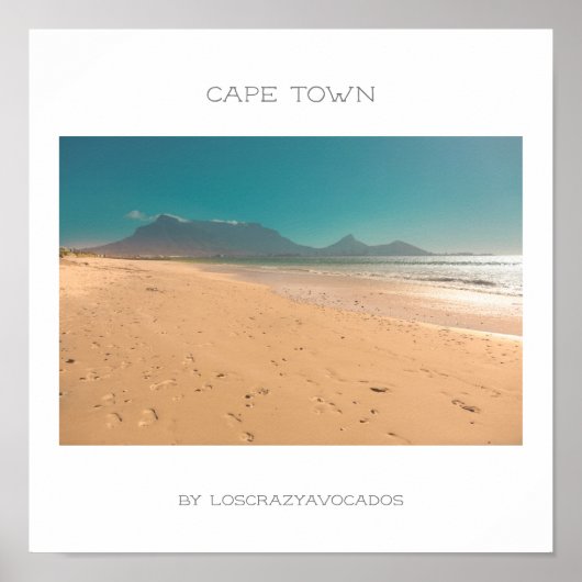 Cape Town Tafelberg Strand Oceaan Poster (Voorkant)
