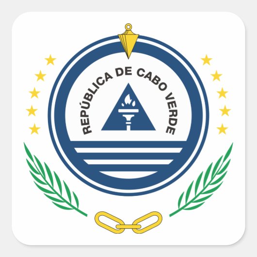 cape verde embleem vierkante sticker (Voorkant)
