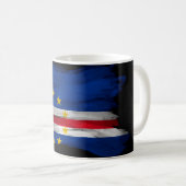 Cape Verde flag brush stroke, national flag Koffiemok (Voorkant rechts)