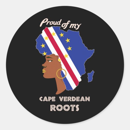 Cape Verdean Roots Black History Maand Vrouwen Ronde Sticker (Voorkant)