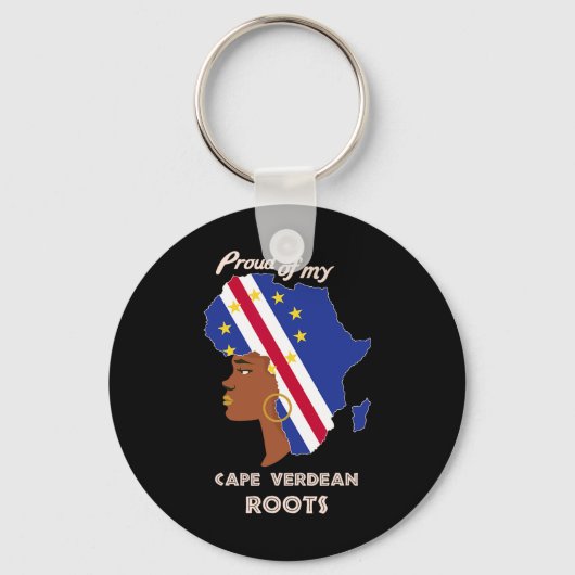 Cape Verdean Roots Black History Maand Vrouwen Sleutelhanger (Voorkant)