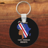 Cape Verdean Roots Black History Maand Vrouwen Sleutelhanger (Voorkant)