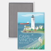 Cape Vincent, New York Koelkastmagneet Magneet (Voorkant / Achterkant)