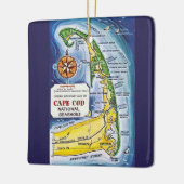 CapeCod  kaart Keramisch Ornament (Links)