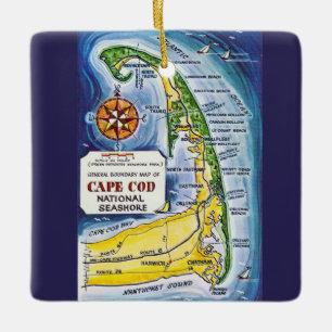 CapeCod  kaart Keramisch Ornament