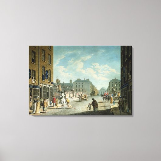 Capel Street with the Royal Exchange, Dublin, 1800 Canvas Afdruk (Voorkant)