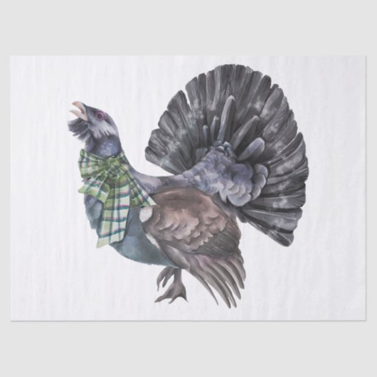 Capercaillie Tartan Scalf Highland Waterverf Tissuepapier (Voorkant)