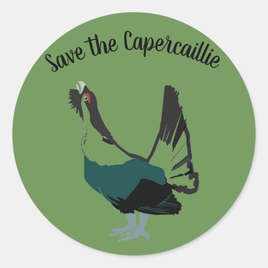 Capercaillie vogel Art Ronde Sticker, Glossy Sticker (Voorkant)