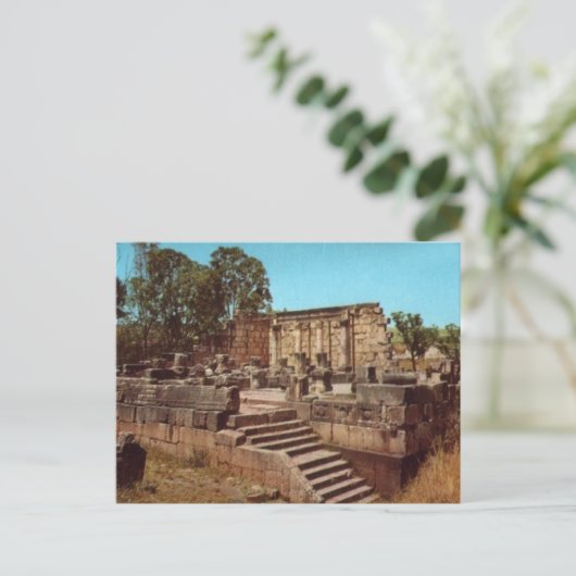 Capernaum, Galilea, Synagogue uit de eerste eeuw Briefkaart (Staand voorkant)