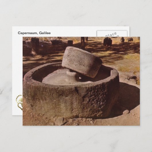 Capernaum, Galilee, Millstone Briefkaart (Voorkant / Achterkant)