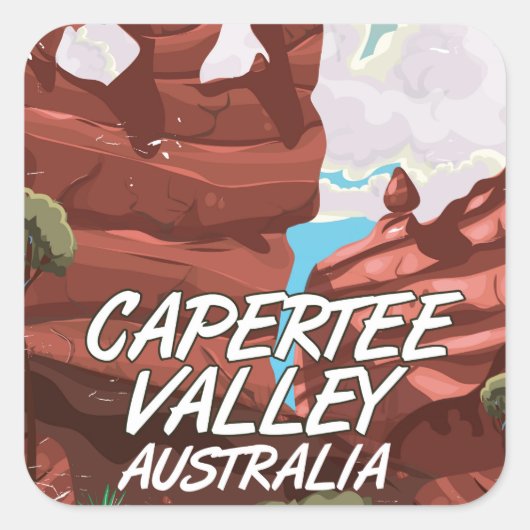 Capertee Valley Australië reisposter Vierkante Sticker (Voorkant)