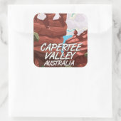 Capertee Valley Australië reisposter Vierkante Sticker (Tas)
