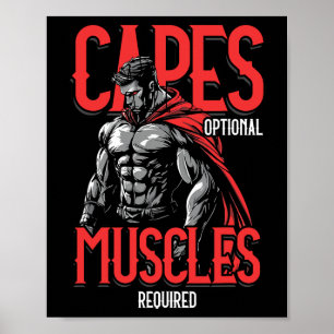 Capes Optioneel Spieren Vereist Grappige Gym Meme Poster