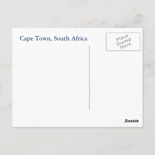 Capetown 's nachts briefkaart (Achterkant)