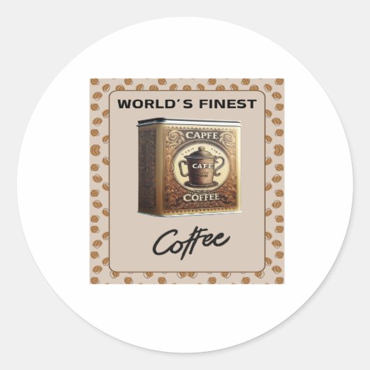 Capfe Coffee Co. Ouderwetse Koffieblik Ronde Sticker (Voorkant)