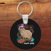 Capibara 4 juli Patriottisch Vuurwerk Capy Four Sleutelhanger (Voorkant)