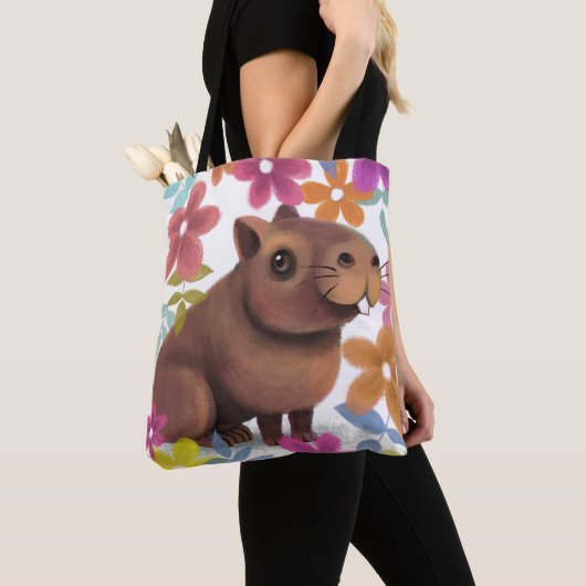 Capibara afdrukken. tote bag (Dichtbij)