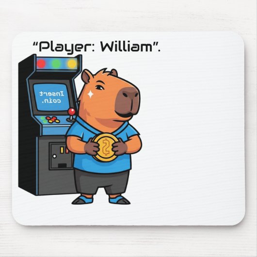 Capibara Arcade Gamer Mousepad Muismat (Voorkant)