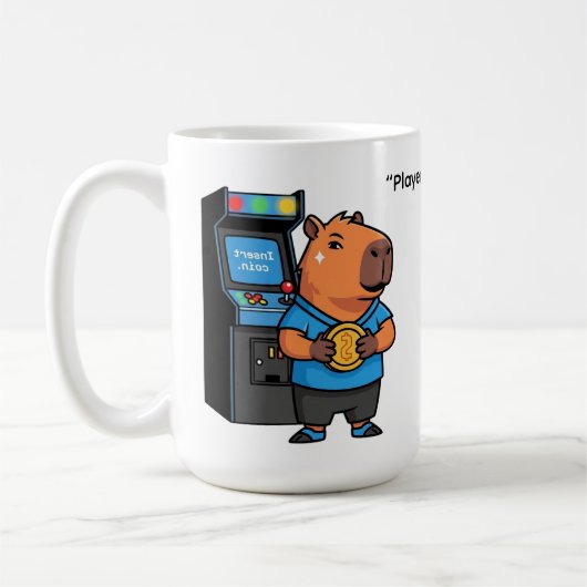 Capibara Arcade Gamer Water Bottle Koffiemok (Links)