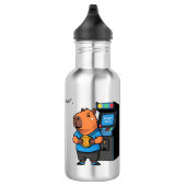 Capibara Arcade Gamer Water Bottle Waterfles (Rechts)
