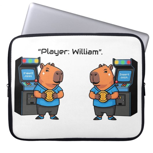 Capibara Arcade Retro Laptop Sleeve (Voorkant)
