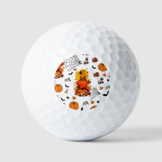 Capibara Halloween. Heksenpompoen. Golfballen (Voorkant)