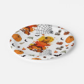 Capibara Halloween. Heksenpompoen. Papieren Bordje (Gekanteld)