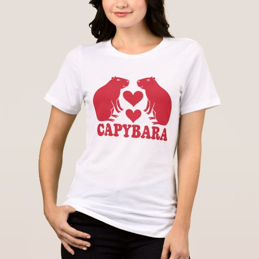 capibara in liefde Tri-Blend shirt (Voorkant)