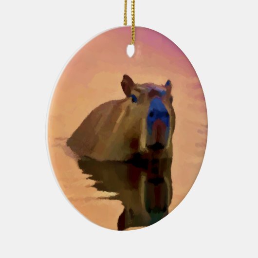 Capibara komt uit een rustig meer keramisch ornament (Rechts)