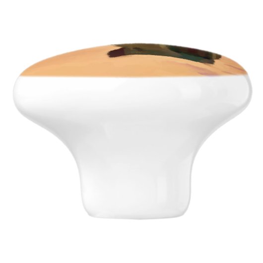 Capibara komt uit een rustig meer keramische knop (Zijkant)