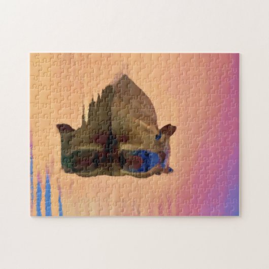 Capibara komt uit een rustig meer legpuzzel (Horizontaal)