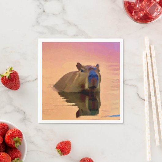 Capibara komt uit een rustig meer servet (Insitu)