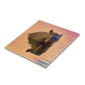 Capibara komt uit een rustig meer tegeltje (Zijkant)