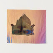 Capibara komt uit een rustig meer wandkleed (Voorkant (horizontaal))