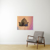 Capibara komt uit een rustig meer wandkleed (In Situ (horizontaal))