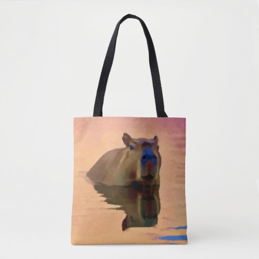 Capibara komt uit een rustige kunstvorm tote bag (Voorkant)