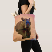 Capibara komt uit een rustige kunstvorm tote bag (Dichtbij)