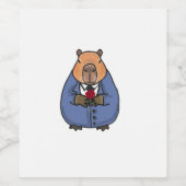 Capibara valentijnsdag wijn etiket (Enkel label)