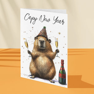 Capibara's Nieuwjaar Kaart