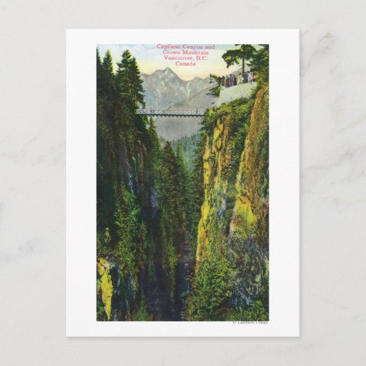 Capilano Canyon Uitzicht van het kroongebergte Briefkaart (Voorkant)