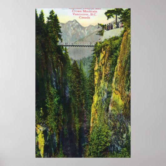 Capilano Canyon Uitzicht van het kroongebergte Poster (Voorkant)