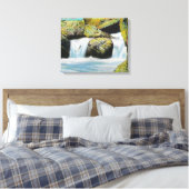 Capilano Canyon Uitzicht van zalmlekkage stroomopw Canvas Afdruk (Insitu (Slaapkamer))