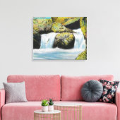 Capilano Canyon Uitzicht van zalmlekkage stroomopw Canvas Afdruk (Insitu (Woonkamer))
